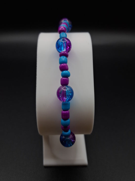 Simple Purple + Blue Beaded Bracelet