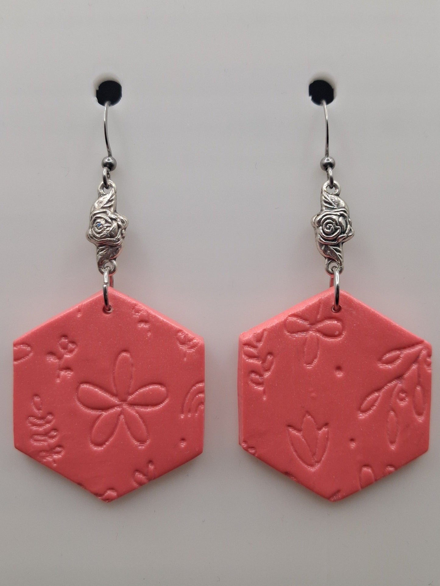 Patterned Hexagons - Pink