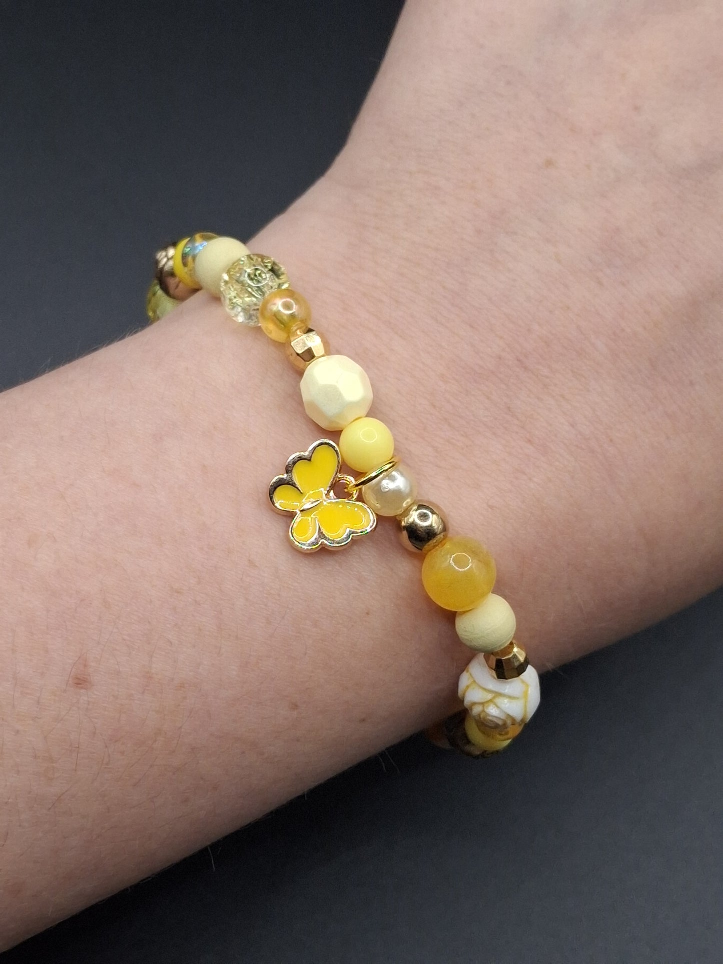 Mix & Match - Yellow Butterfly - Stretch Bracelet