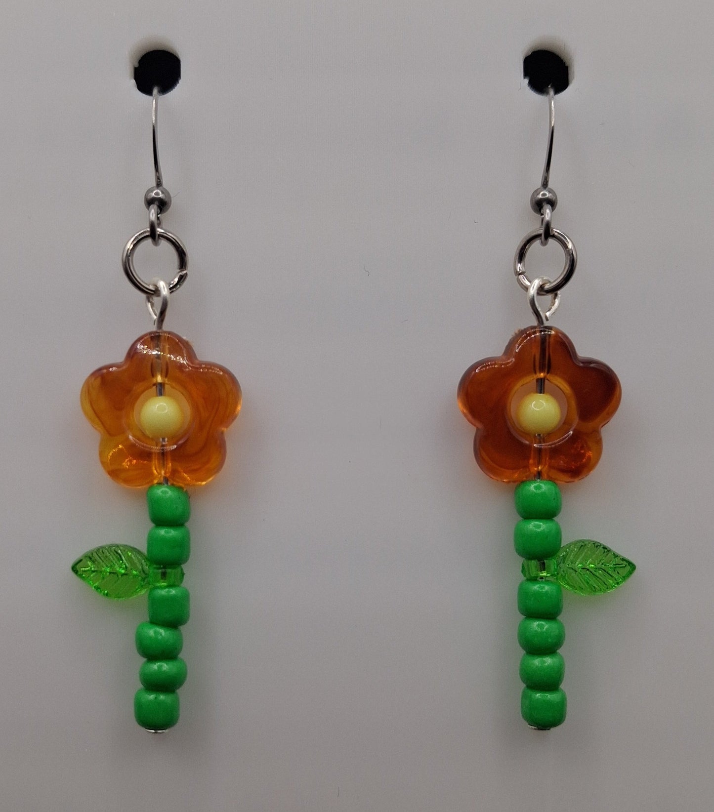Beaded Flowers - Brown