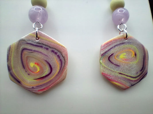 Tie Dye - Hexagon with Beads