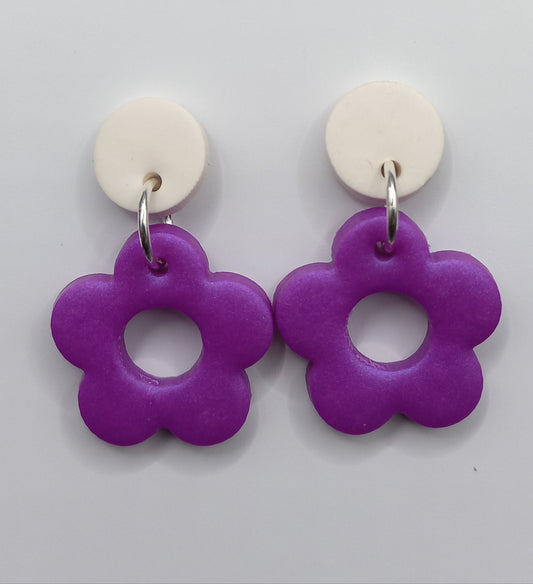 White Stud with Purple Flowers