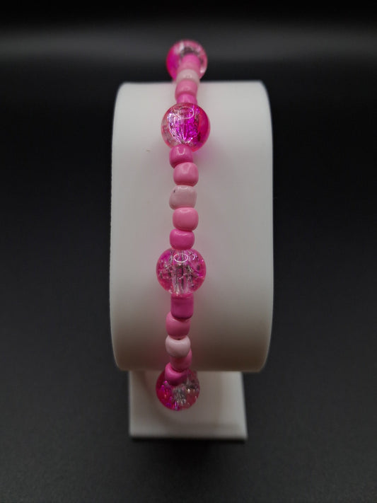 Simple Pink Beaded Bracelet