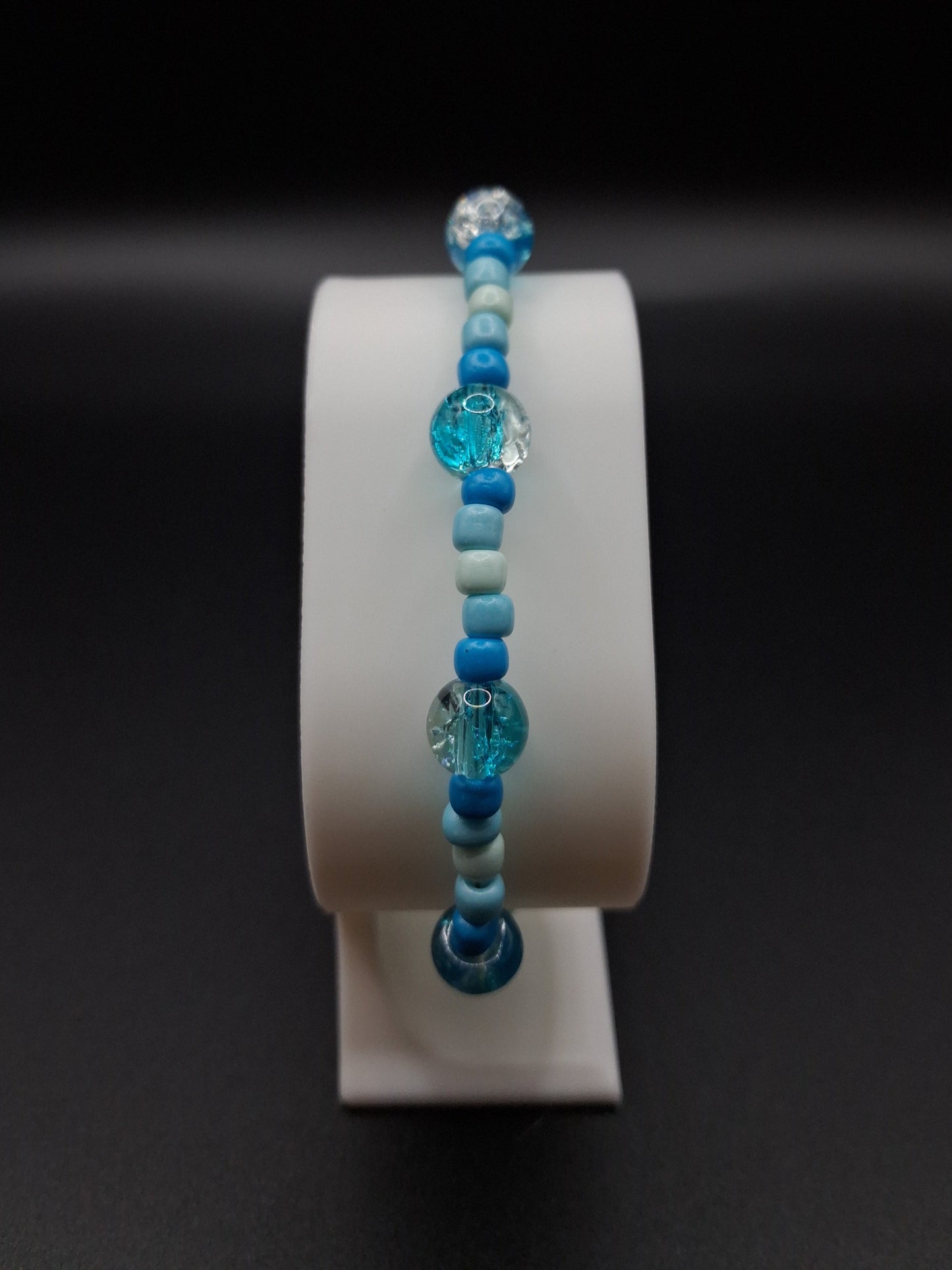 Simple Blue Beaded Bracelet