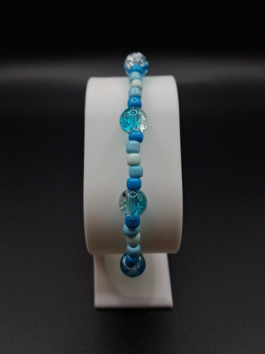 Simple Blue Beaded Bracelet