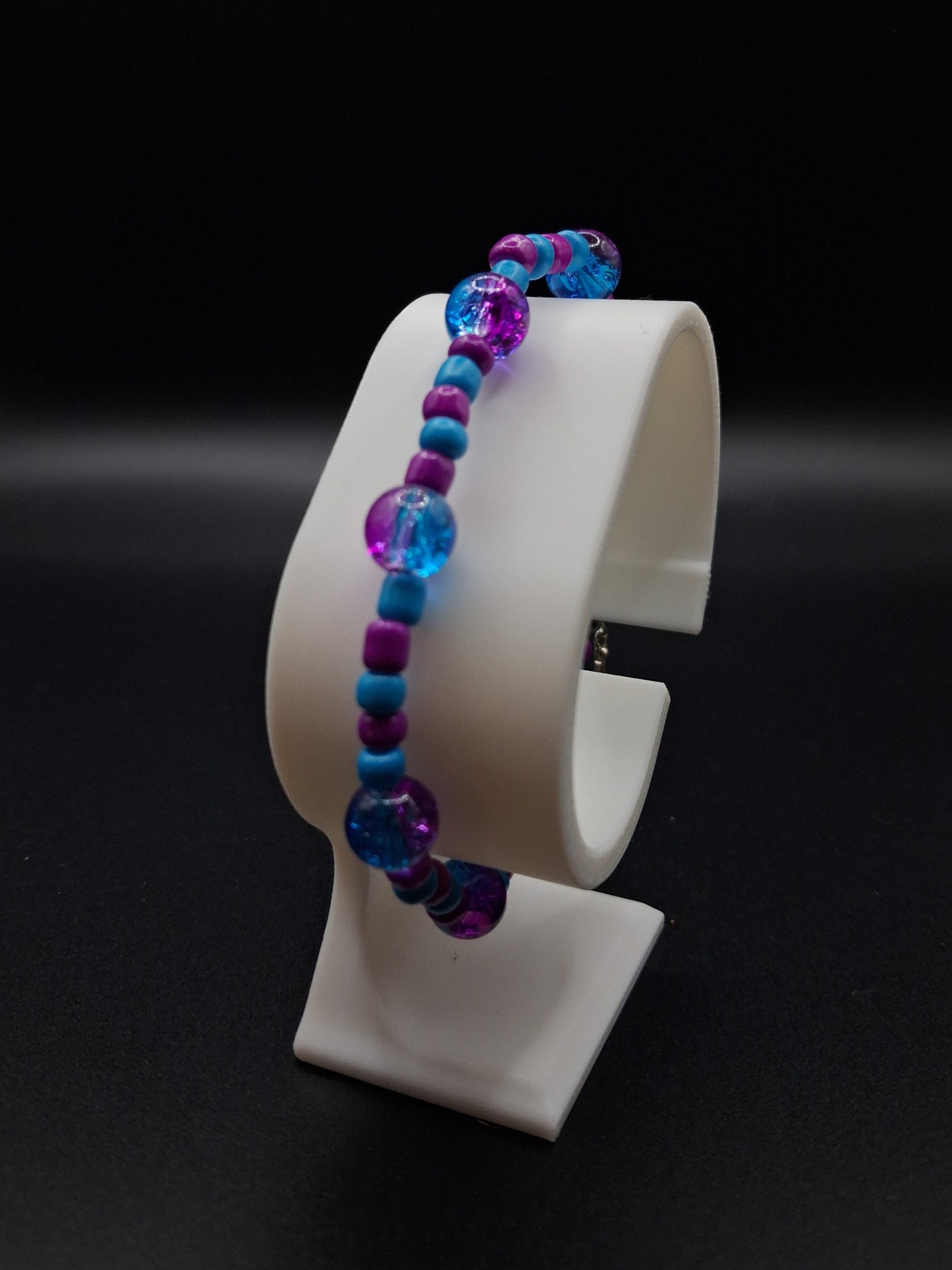 Simple Purple + Blue Beaded Bracelet