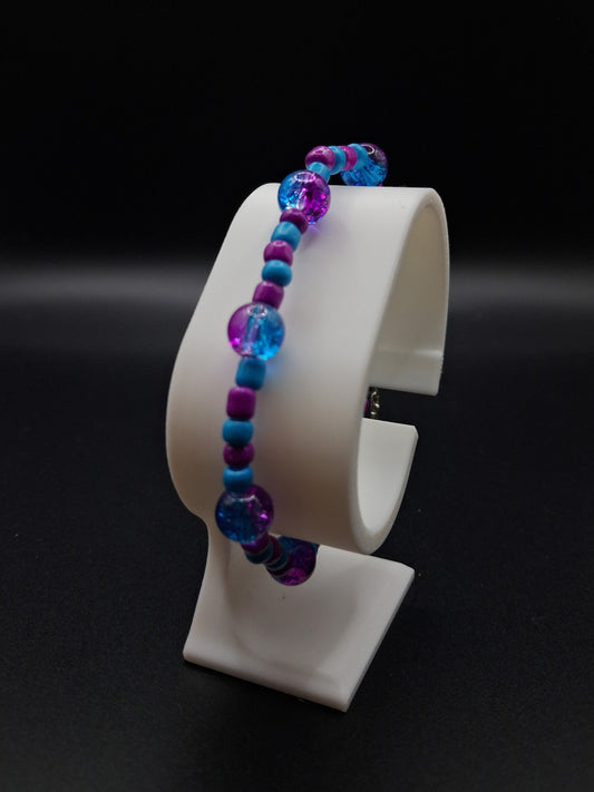 Simple Purple + Blue Beaded Bracelet
