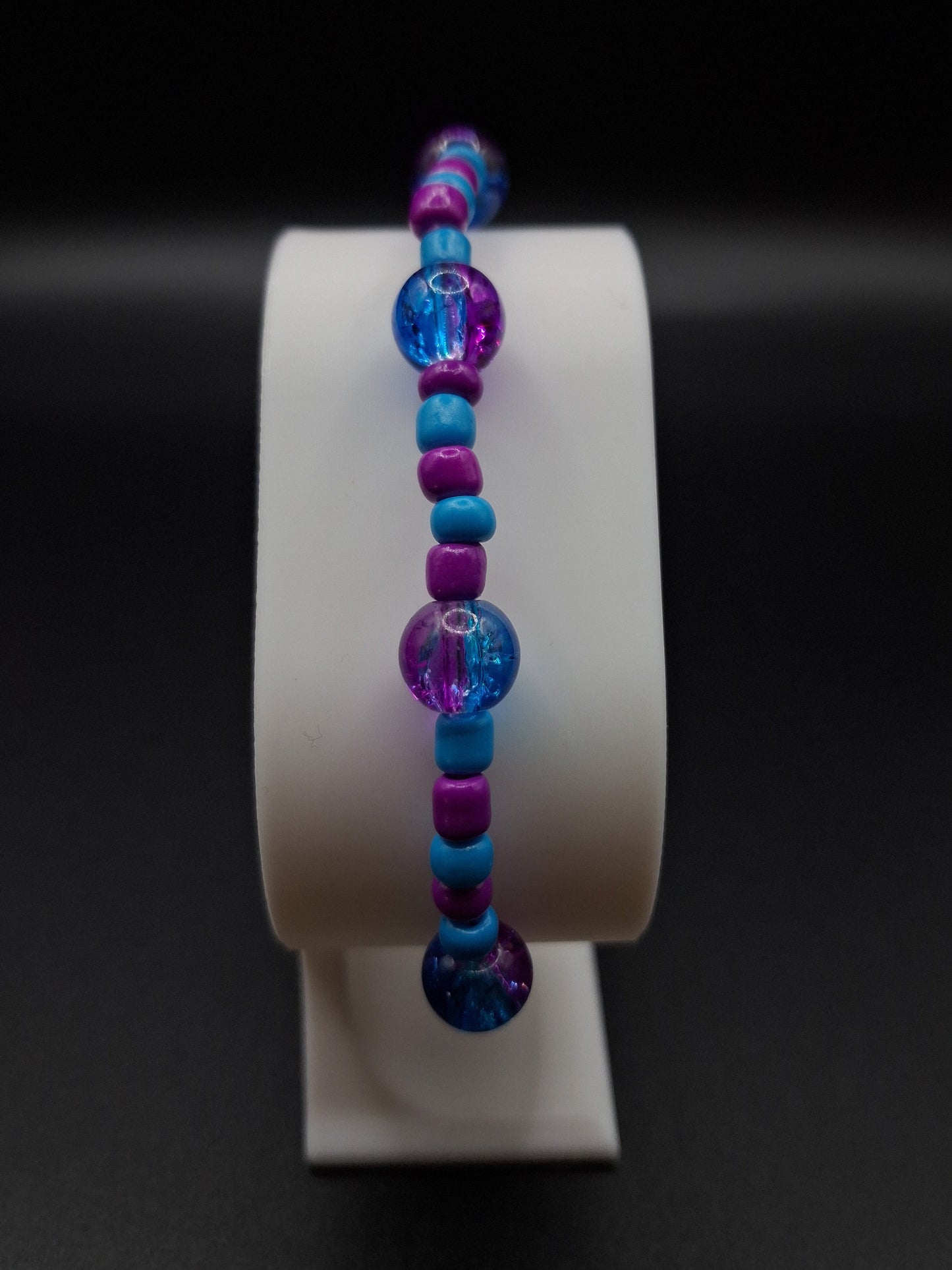 Simple Purple + Blue Beaded Bracelet