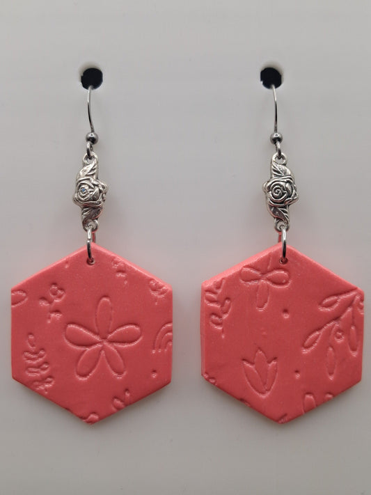 Patterned Hexagons - Pink