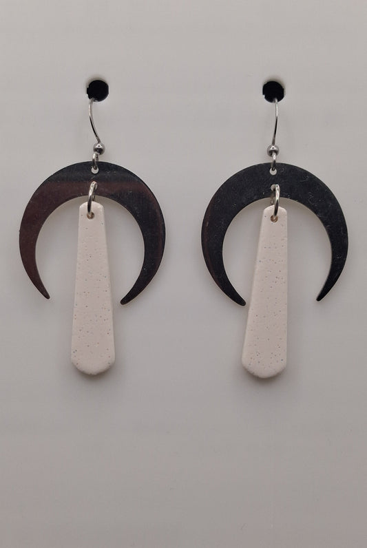 Tapered with Half Moons - White