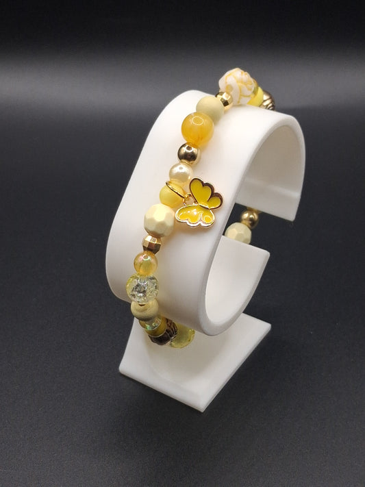 Mix & Match - Yellow Butterfly - Stretch Bracelet
