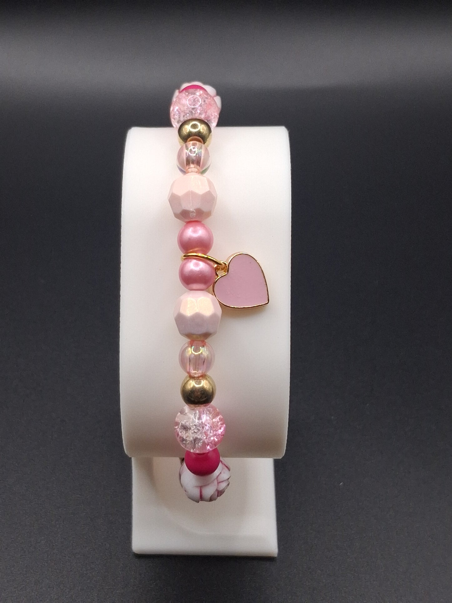 Mix & Match - Pink Heart - Stretch Bracelet