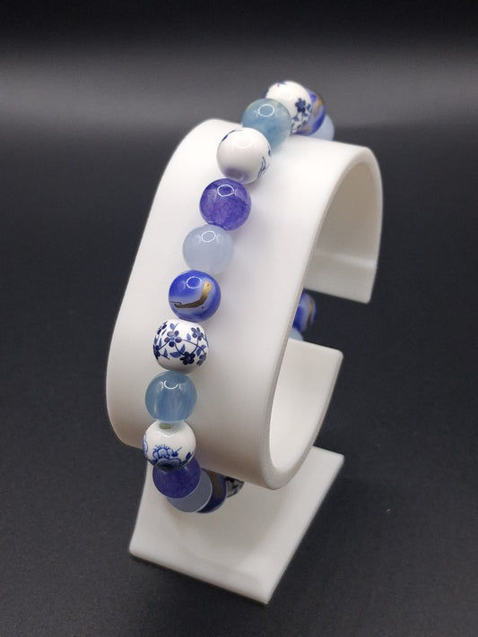 Blue 8mm Beads - Stretch Bracelet