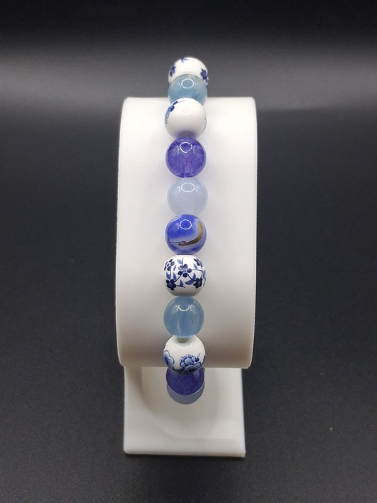 Blue 8mm Beads - Stretch Bracelet