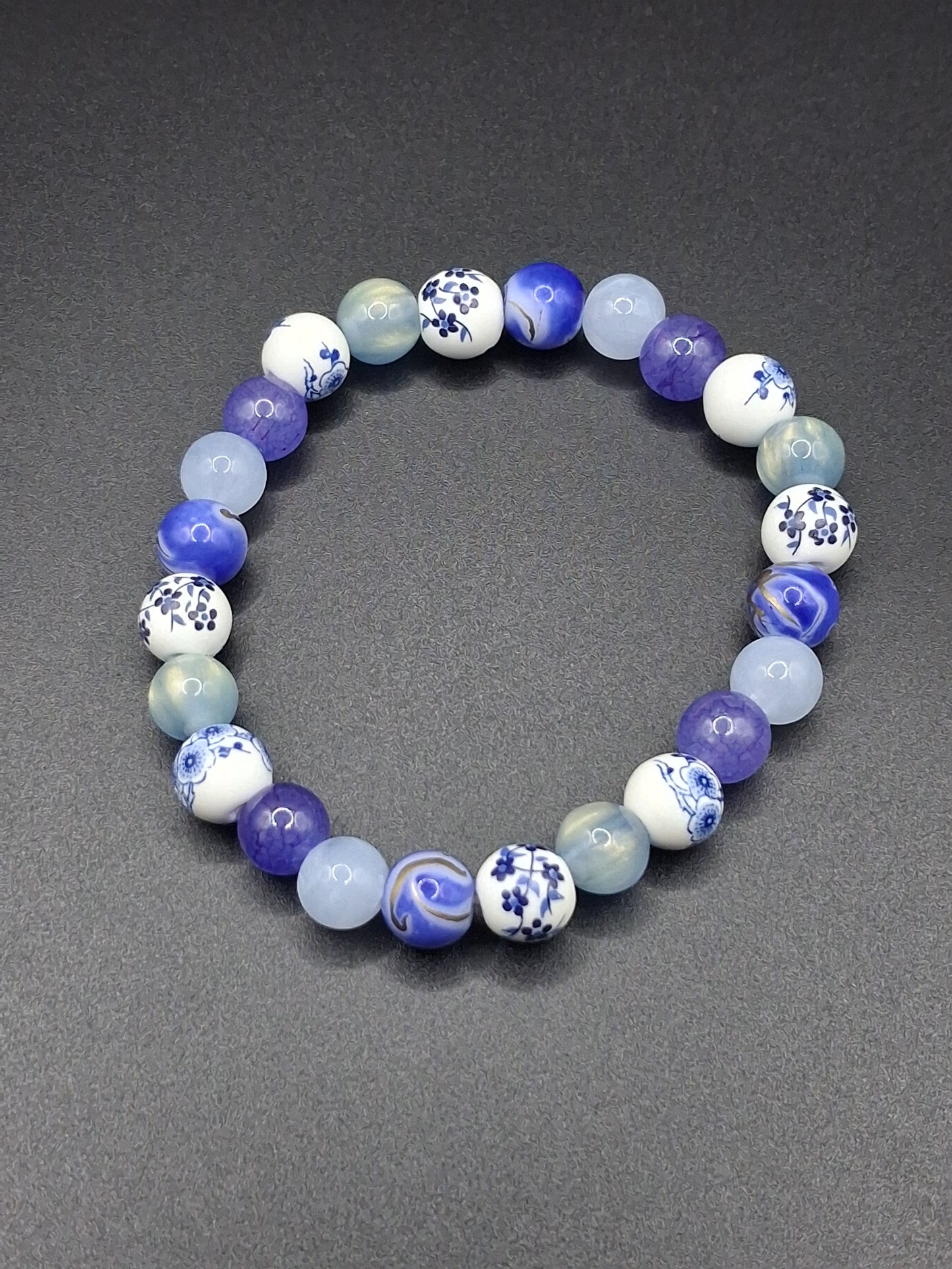 Blue 8mm Beads - Stretch Bracelet