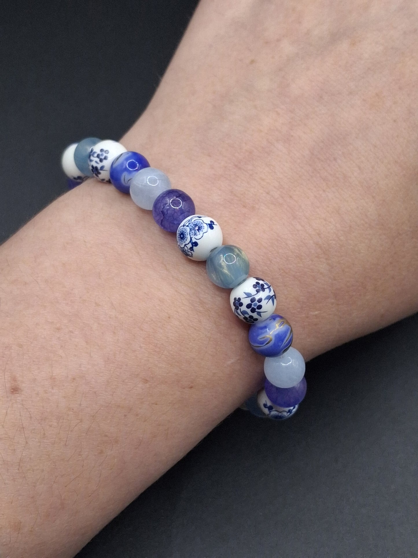 Blue 8mm Beads - Stretch Bracelet