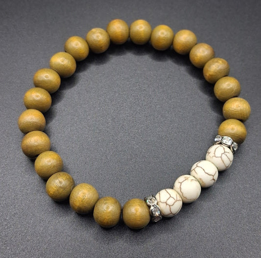 Wooden Crackle - Stretch Bracelet