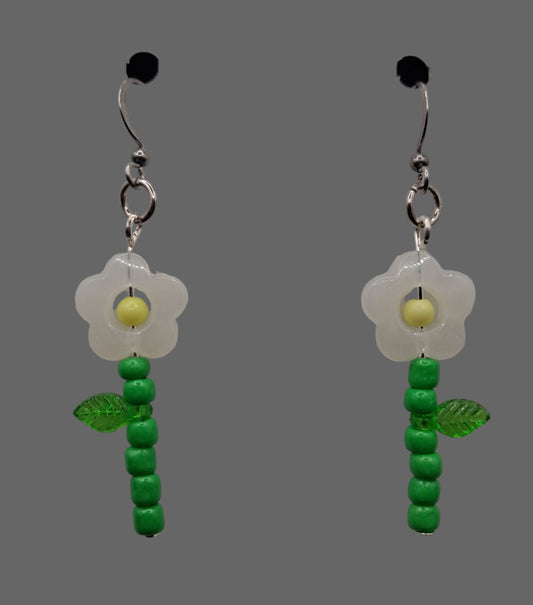 Beaded Flowers - White