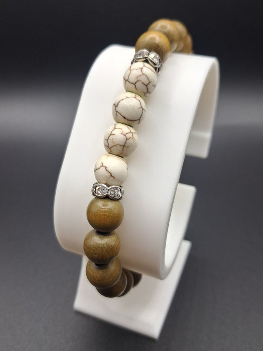 Wooden Crackle - Stretch Bracelet