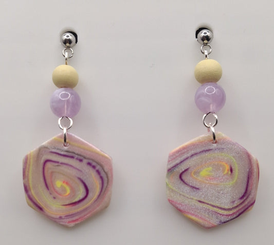 Tie Dye - Hexagon with Beads